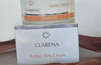 Test kremu z 10% kwasem azelainowym marki Clarena