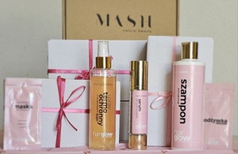 Recenzja trzech kosmetyków do włosów Hairglow by Keratin Moment. Szampon, serum arganowe, spray termo-ochronny z drobinkami złota.